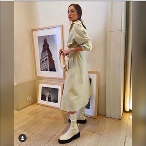 Zara Soft Leather Ankle Boots Vanilla Yellow